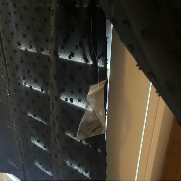 Modcloth Black Long-Sleeve Sheer Polka Dot Blouse, Small - Picture 8 of 11